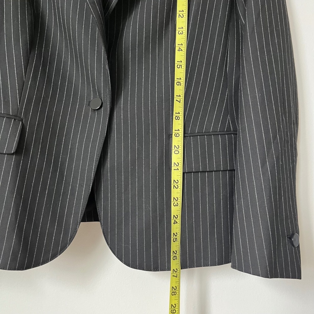Anne Klein Pinstripe Blazer‎ Womens 14 Black White - Picture 6 of 9